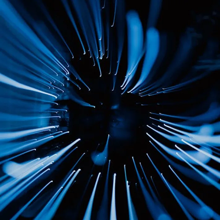 Blue light tunnel graphic